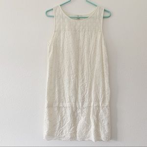 Joie white sleeveless eyelet shift dress